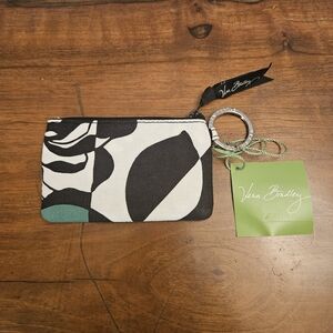 Vera Bradley Zip ID Case Pouch Mini Wallet Key Ring Imperial Rose Retired NWT